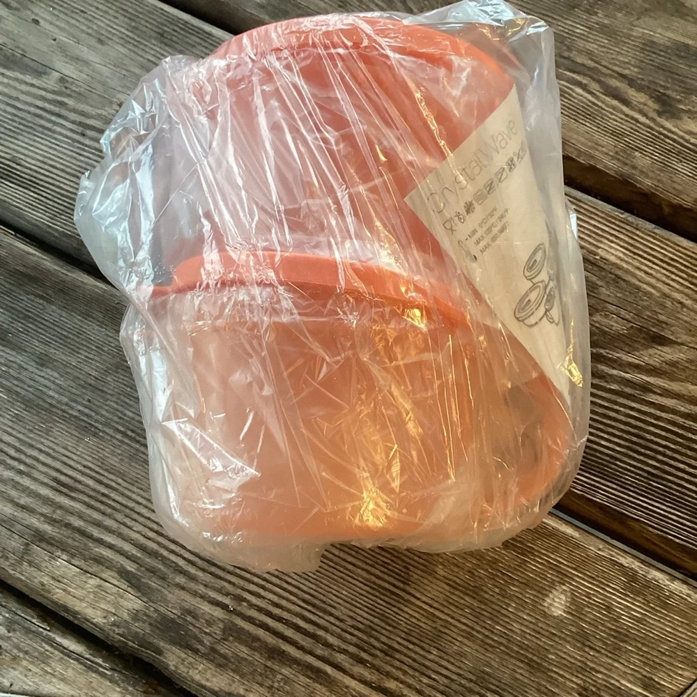 Tupperware CrystalWave Microwavable Soup Mugs in orange - set of 2
